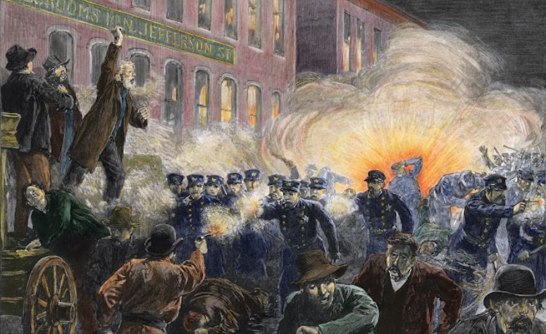 ilustrasi tragedi Haymarket 1886